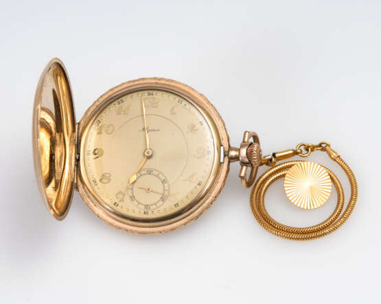 Vergoldete Sprungdeckeluhr mit Uhrenket - photo 1