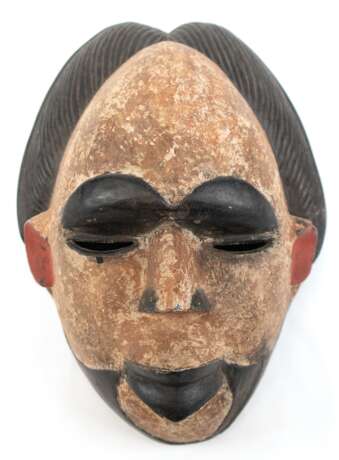 Afrikanische Maske, Holz geschnitzt, farbig gefaßt, 13x31,5x21 cm - фото 1