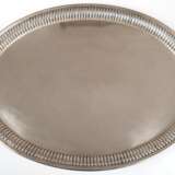Tablett, oval, 800er Silber, mit geripptem Rand, 832 g, 1,8x40,5x30,5 cm - photo 1