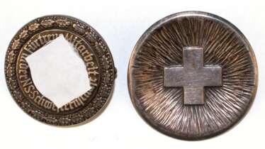 2 Auszeichnungen &amp;quot;Für treue Mitarbeit in der Schwesternschaft&amp;quot;, 1x 800er Silber