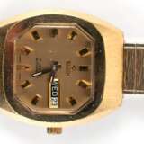 Armbanduhr &amp;amp;quot;Elgin&amp;amp;quot;, Automatik, Metall, achteckiges Zifferblatt mit Stabindizes, Datumsanzeige und zentraler Sekunde, gangfähig, flexibles Armband, Gehäuse 3,5x4 cm - photo 1