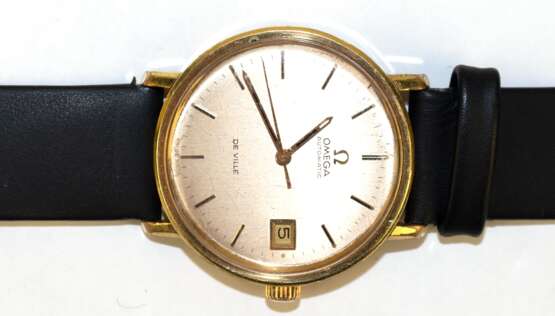 Herren-Armbanduhr "Omega, De Ville, Automatic", vergoldet, mit Datumsanzeige, zentraler Sekunde, vergoldet, Referenznummer 1660086, Dm. 3,4 cm, funktionstüchtig - Foto 1