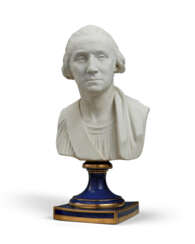 A FRENCH BISCUIT PORCELAIN BUST OF GEORGE WASHINGTON