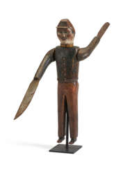 A CARVED AND PAINT-DECORATED UNION CIVIL WAR SOLDIER WHIRLIGIG