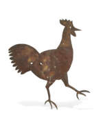 Étain. A CUT TIN ROOSTER WEATHERVANE