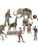 Эмаль. A GROUP OF AMERICAN SILVER AND ENAMEL CIRCUS FIGURES