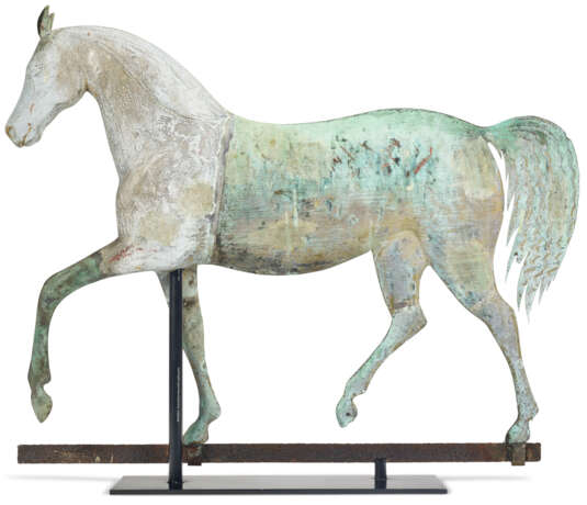 A MOLDED COPPER AND ZINC HORSE "INDEX" WEATHERVANE - photo 1
