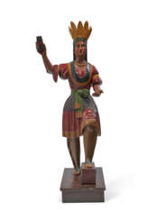 A CARVED AND POLYCHROME PAINT-DECORATED &#39;INDIAN MAIDEN&#39; CIGAR STORE FIGURE
