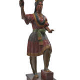 A CARVED AND POLYCHROME PAINT-DECORATED `INDIAN MAIDEN` CIGAR STORE FIGURE - photo 2