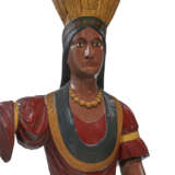 A CARVED AND POLYCHROME PAINT-DECORATED `INDIAN MAIDEN` CIGAR STORE FIGURE - фото 3
