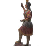 A CARVED AND POLYCHROME PAINT-DECORATED `INDIAN MAIDEN` CIGAR STORE FIGURE - фото 6