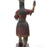 A CARVED AND POLYCHROME PAINT-DECORATED `INDIAN MAIDEN` CIGAR STORE FIGURE - фото 7