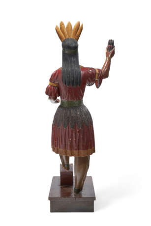 A CARVED AND POLYCHROME PAINT-DECORATED `INDIAN MAIDEN` CIGAR STORE FIGURE - photo 7