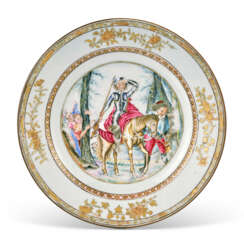 A CHINESE EXPORT PORCELAIN &#39;DON QUIXOTE&#39; PLATE