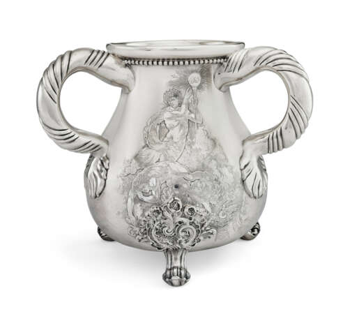 AN AMERICAN SILVER THREE-HANDLED LOVING CUP - photo 1