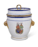 Jiaqing period. A CHINESE EXPORT PORCELAIN &#39;SCOTTISH MARKET&#39; ARMORIAL ICE PAIL, COVER AND LINER