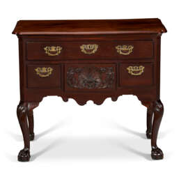 A CHIPPENDALE CARVED WALNUT DRESSING TABLE