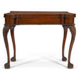 A CHIPPENDALE CARVED MAHOGANY TURRET-TOP CARD TABLE - photo 6