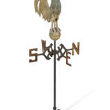 A GILT-DECORATED MOLDED COPPER ROOSTER WEATHERVANE - фото 3