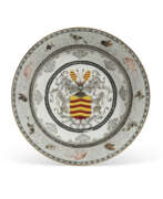 Plates. A CHINESE EXPORT SEMI-EGGSHELL PORCELAIN &#39;DUTCH MARKET&#39; ARMORIAL SOUP PLATE