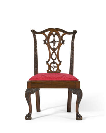 THE JOHN DICKINSON CHIPPENDALE CARVED MAHOGANY SIDE CHAIR - photo 1
