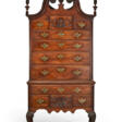 THE SMITH-CALDWELL FAMILY CHIPPENDALE CARVED MAHOGANY BONNET-TOP HIGH CHEST-OF-DRAWERS - Auction archive