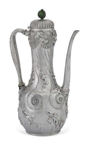 AN AMERICAN SILVER AND JADE-MOUNTED AFTER DINNER COFFEE POT - фото 2