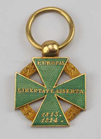 Österreich: Armee-Kreuz 1813/1814 in Gold, Miniatur. - Foto 3