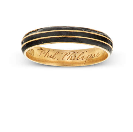 AN AMERICAN GOLD AND ENAMEL MOURNING RING - фото 2