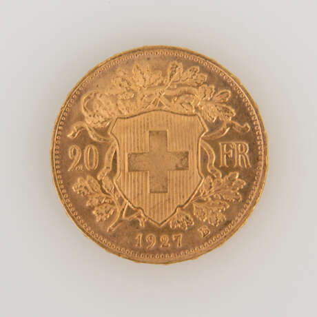 20 Franken 1927, Schweiz. - фото 2