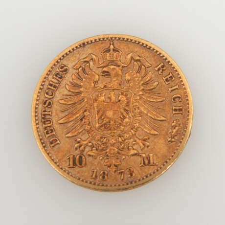 10 Mark, 1873, Sachsen. "Johann v. G.G. - photo 2