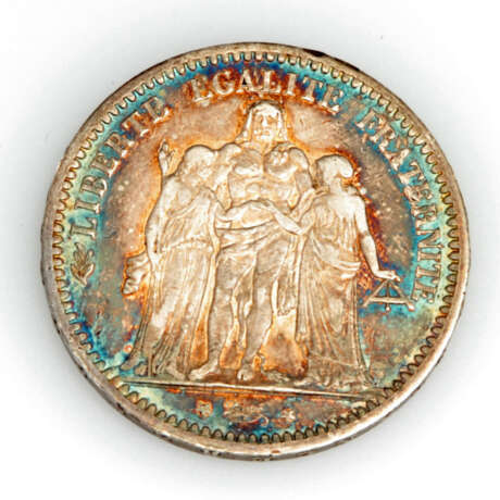 5 Francs 1873. "Republique Francaise". - фото 1