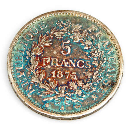 5 Francs 1873. "Republique Francaise". - фото 2