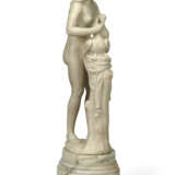A WHITE MARBLE FIGURE OF A LADY WITH A SWAN - фото 4