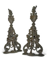A PAIR OF BRONZE ANDIRONS IN THE MANNER OF NICCOL&#210; ROCCATAGLIATA