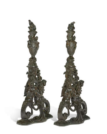 A PAIR OF BRONZE ANDIRONS IN THE MANNER OF NICCOL&#210; ROCCATAGLIATA - фото 5