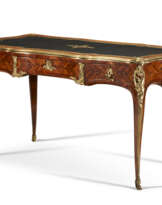 A LOUIS XV ORMOLU-MOUNTED KINGWOOD, TULIPWOOD AND BOIS DE BOUT MARQUETRY BUREAU PLAT