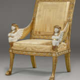 A PAIR OF LATE LOUIS XVI WHITE-PAINTED AND GILTWOOD FAUTEUILS - фото 5