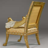 A PAIR OF LATE LOUIS XVI WHITE-PAINTED AND GILTWOOD FAUTEUILS - фото 6