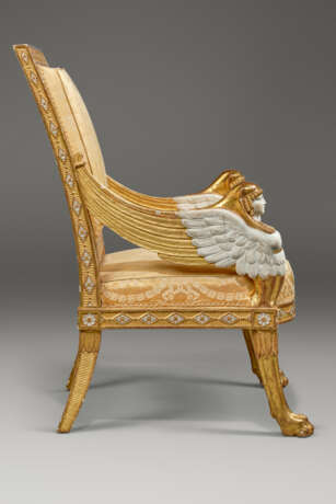 A PAIR OF LATE LOUIS XVI WHITE-PAINTED AND GILTWOOD FAUTEUILS - photo 9