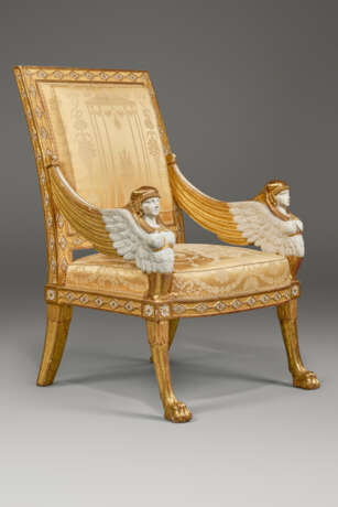A PAIR OF LATE LOUIS XVI WHITE-PAINTED AND GILTWOOD FAUTEUILS - Foto 10