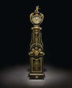 André-Charles Boulle. A REGENCE ORMOLU-MOUNTED TORTOISESHELL AND BRASS-INLAID EBONY AND EBONIZED R&#201;GULATEUR DE PARQUET