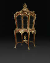 A FINE AND LARGE FRENCH ORMOLU-MOUNTED KINGWOOD FOUR-SIDED VITRINE