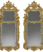 Mirror. A PAIR OF GEORGE II GILTWOOD MIRRORS