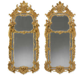 A PAIR OF GEORGE II GILTWOOD MIRRORS