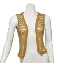 A GOLD CROCHETED VEST