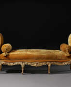 Lying and sleeping furniture. A LOUIS XV GILTWOOD LIT A LA TURQUE