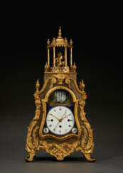 A GEORGE III ORMOLU TABLE CLOCK FOR THE CHINESE MARKET WITH MUSICAL, QUARTER-STRIKING, AND AUTOMATON MOVEMENT