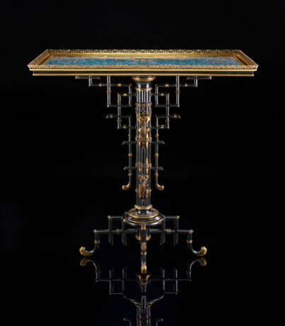 A FRENCH `JAPONISME` GILT AND PATINATED BRONZE AND CHINESE CLOISONNE ENAMEL TABLE - photo 2