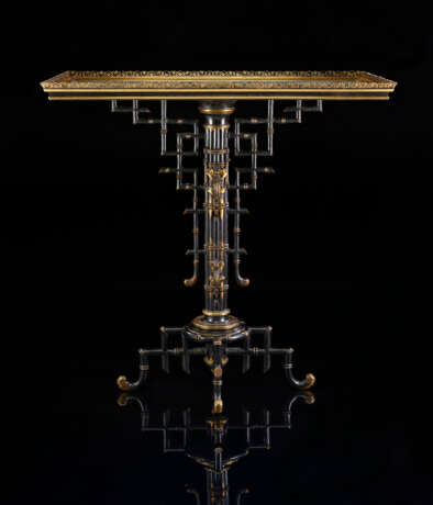 A FRENCH `JAPONISME` GILT AND PATINATED BRONZE AND CHINESE CLOISONNE ENAMEL TABLE - фото 4